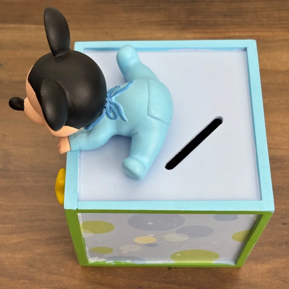 DISNEY BABY Mickey Mouse PRECIOUS MOMENTS Photo Cube Piggy Bank 152703 Showcase